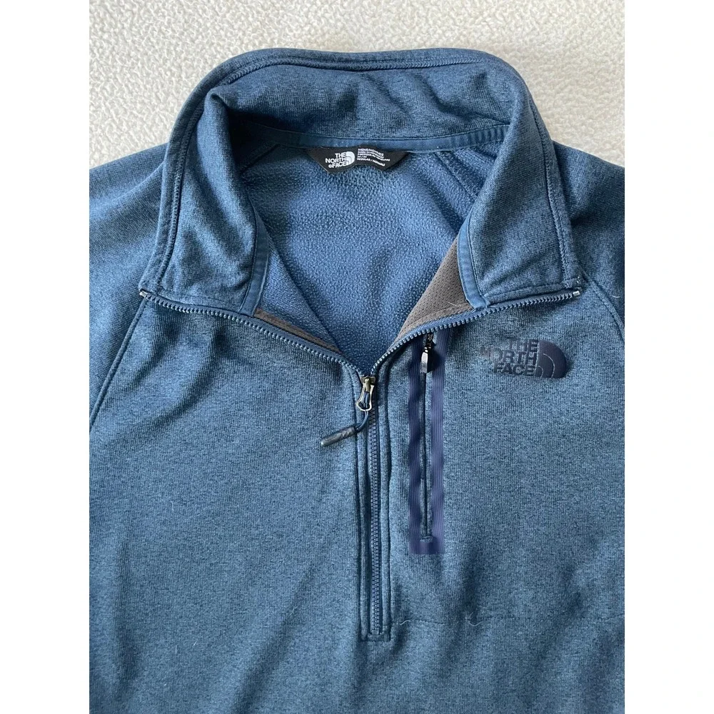 The North Face Mens Medium Quarter Zip Fleece Pullover Blue Heather A2VE5HKW